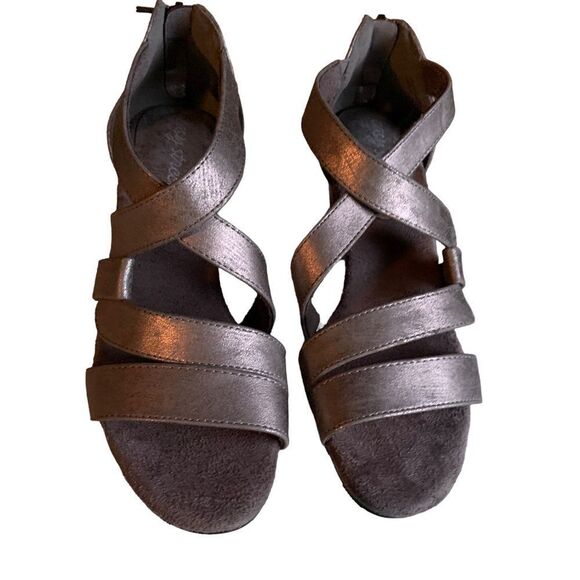 Easy Street Silver Strappy Women’s Heels Evening Pumps Grey Size 6 - Picture 4 of 10